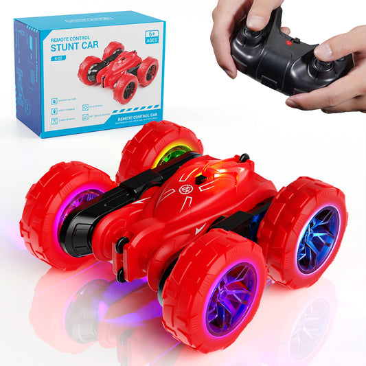 Upgraded Remote Control Car, Rechargeable RC Cars Toy All Terrain Off Road 4WD Double Sided Running Crawler, 360° Rotation & Flips 2.4GHz RC Stunt Car Birthday Gift for Boys & Girls Aged 3-12